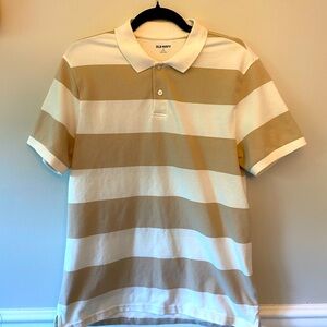 Tan and white polo
